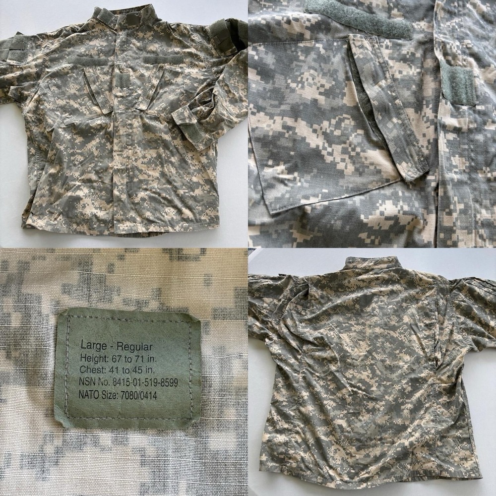US Army ACU Combat Shirt‎ Jacket Digital Camo Large Regular NSN 8415-01-519-8599